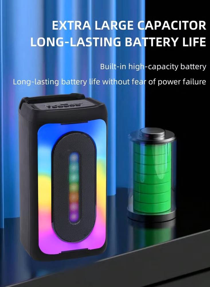 سماعة iDigit ID409 هي مكبر صوت بلوتوث محمول مع إضاءة LED ودعم USB/TF/AUX 