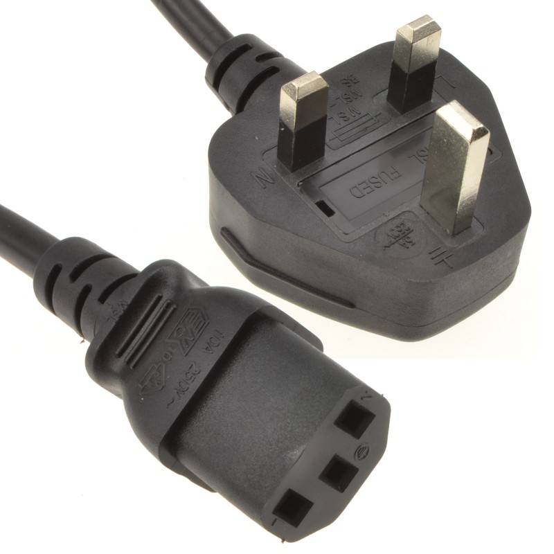 كيبل باور كمبيوتر UK plug Laptop PC AC Power Cord Cable