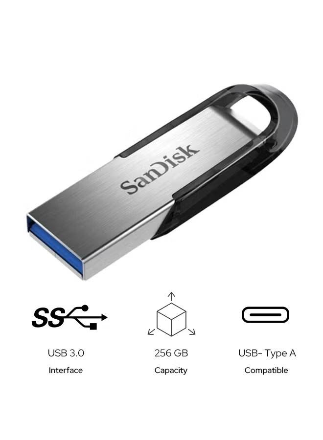 محرك الأقراص SanDisk Ultra® Flair™ USB 3.0 بسعة 256 جيجابايت هو فلاش ميموري عالي الأداء يتميز بتصميم معدني أنيق ومتين وسرعات نقل فائقة لتوفير الوقت والجهد