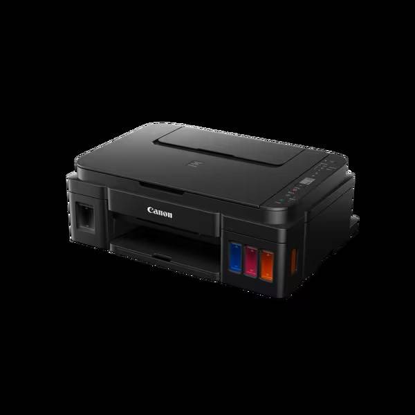 طابعة Canon PIXMA G3416  طابعة حبر متعددة الوظائف (طباعة ونسخ ومسح ضوئي)خزانات حبر قابلة لإعادة التعبئة ووصلة  6000WIFI صفحة باللون الأسود و 7000 صفحة بالألوان.