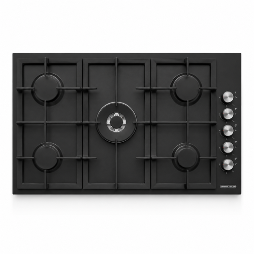 سطح جنرال جولدن بلت إن 90 سم 5 شعلات غاز أسود – SWBH9605-BL222