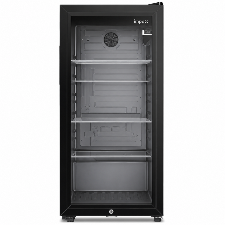 Impex Glass Display Refrigerator 76L Black IMBC100