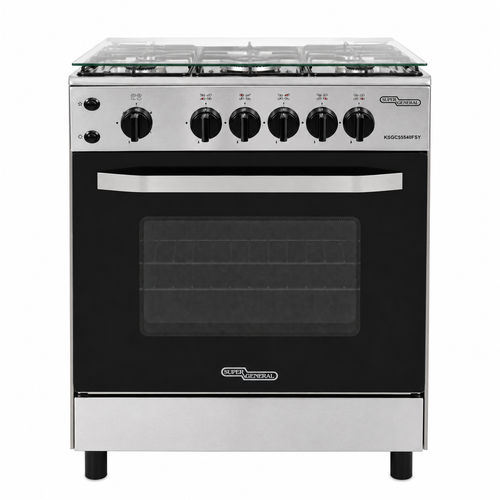 SUPER GENERAL Freestanding Gas Cooker 55×55CM 4 Burners Stainless Steel – KSGC55540FSY