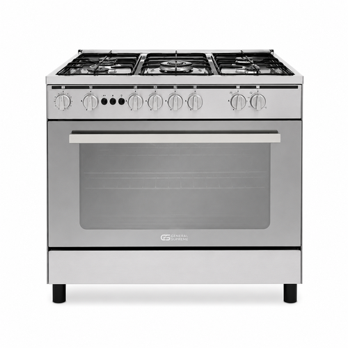 GENERAL SUPREME Freestanding Gas Cooker 90×60CM 5 Burners Stainless Steel – GS9060FRGS