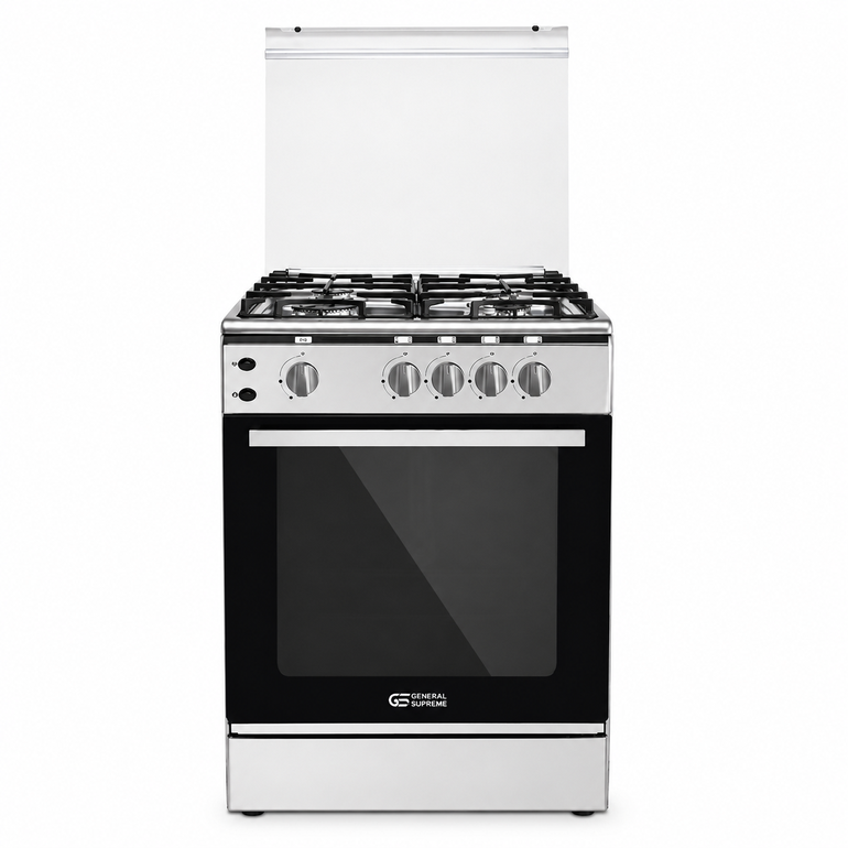 GENERAL SUPREME Freestanding Gas Cooker 55×55CM 4 Burners Stainless Steel – GS5555FRGS