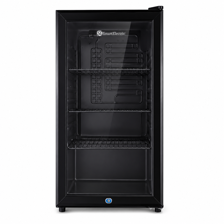 ثلاجة سمارت إليكتريك زجاج أسود 90 لتر 3.18 قدم – SME90GLS