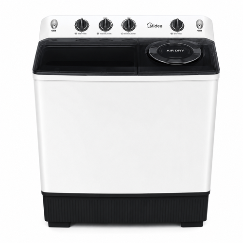 MIDEA Twin Tub Top Load Washing Machine 14KG Wash / 10KG Spin White – TW140ADNB
