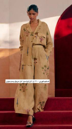 لنن رسم يدوي لارج واسع مريح