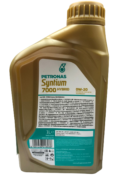 PETRONAS Syntium 7000 Hybrid 0W-20 Full Synthetic Oil 1L