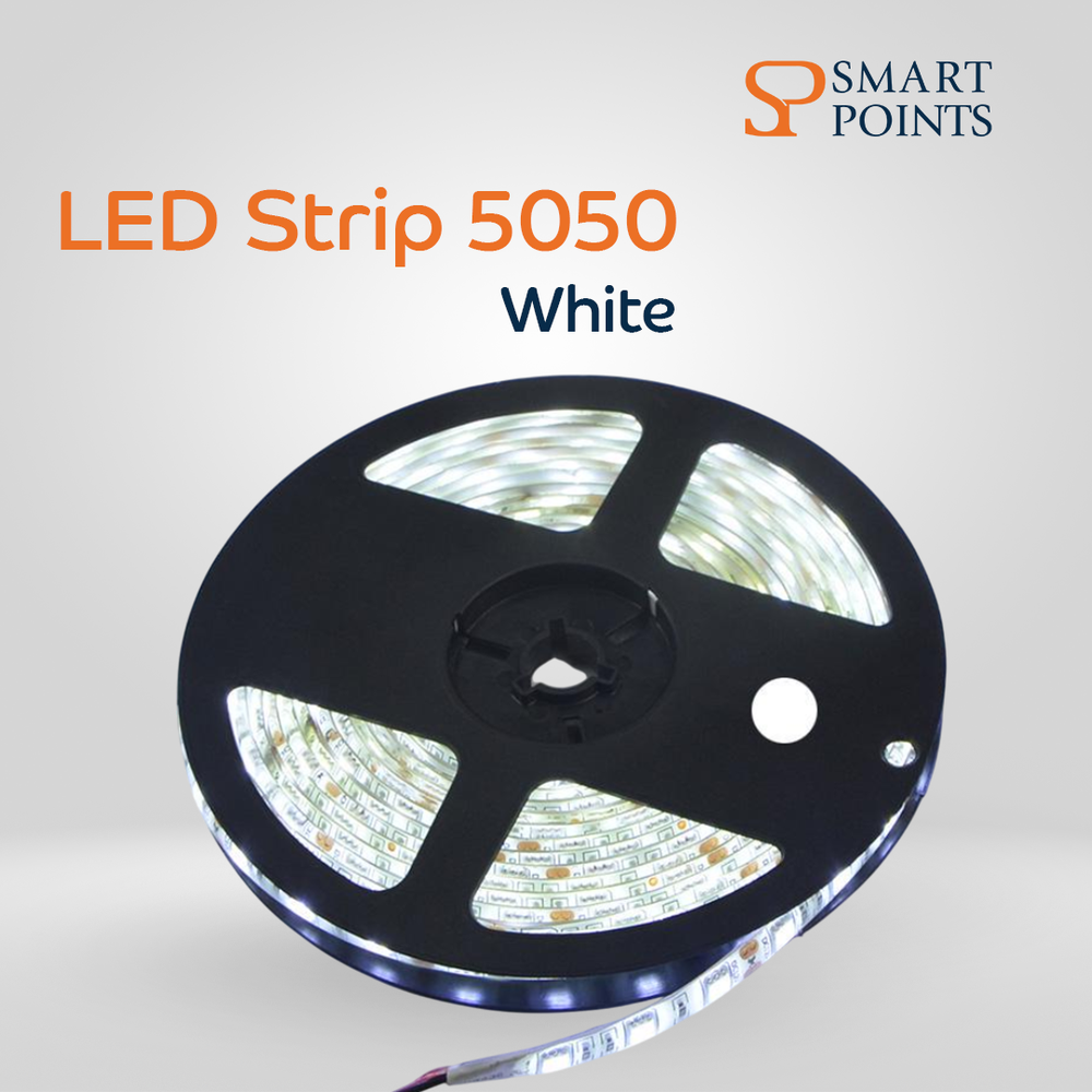   شريط إضاءة LED 5050 – مرن وعالي السطوع (12 فولت، بطول 5 أمتار، ألوان متعددة) 