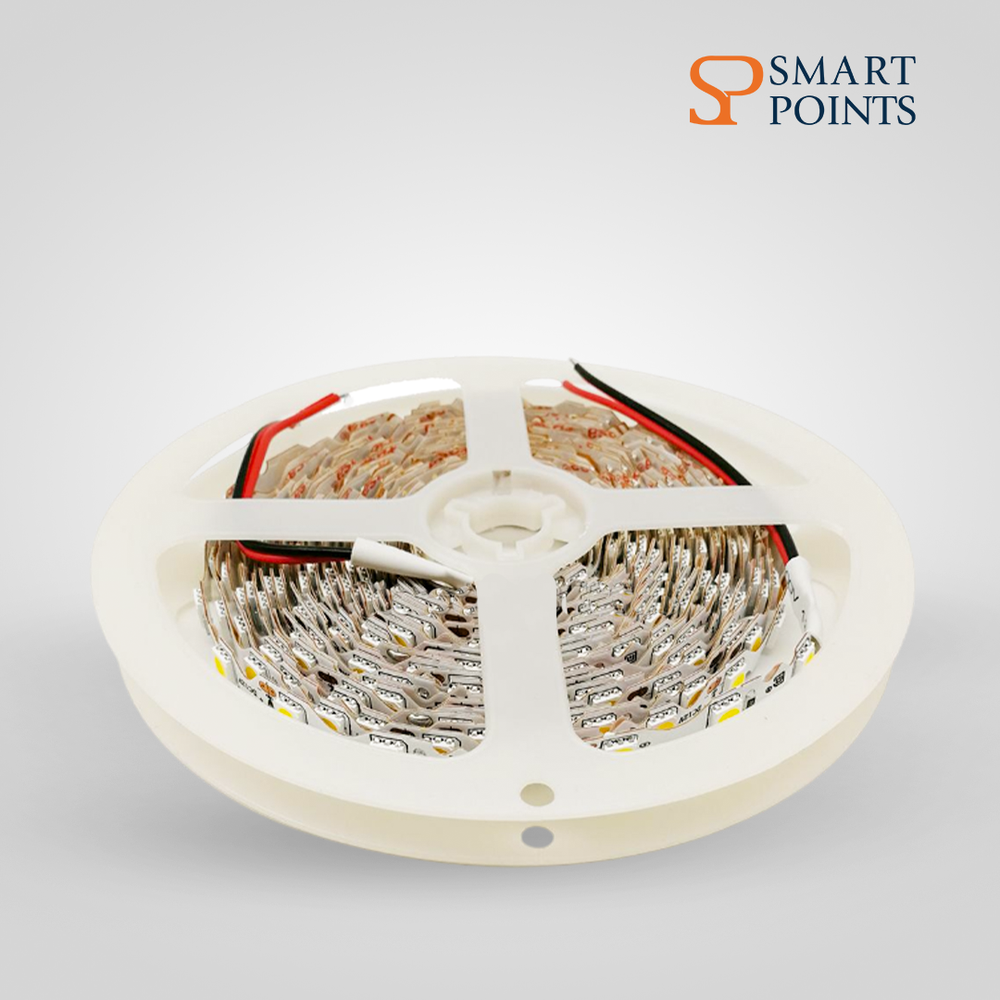   شريط إضاءة LED متعرج – مرن 12 فولت (5 أمتار، أبيض / أبيض دافئ) 