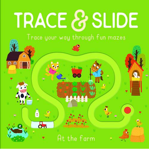 Trace & Slide: Trace Your Way Through Fun Maze At the farm