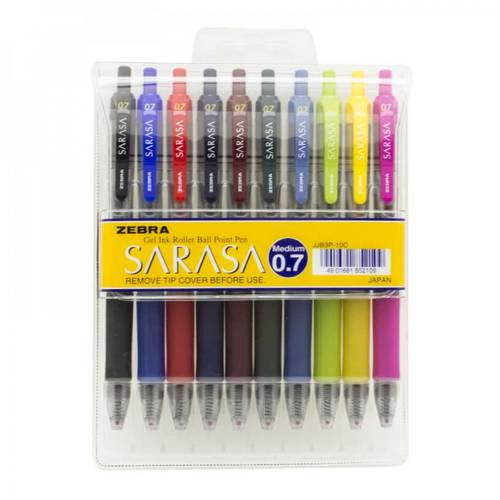 طقم 10 أقلام حبر ساراسا من زيبرا 0.7mm