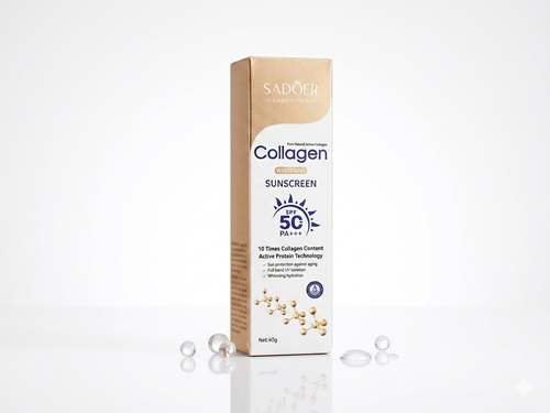 واقي الشمس ومبيض البشرة بالكولاجين من SADOER (SPF 50+ PA+++)