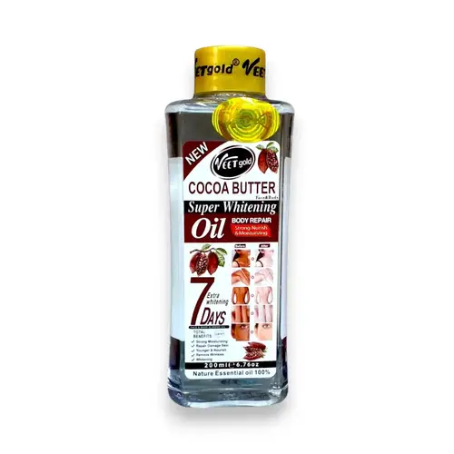 Vit Gold Super Whitening Cocoa Butter Oil – 200ml | Fast-Acting Brightening & Deep Hydration
