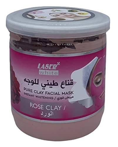 قناع الوجه بالطين النقي ليزر لتبييض فوري مع الورد 