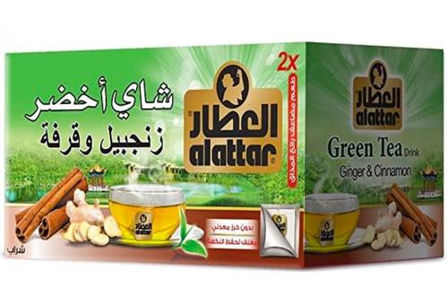 شاي اخضر بالزنجبيل والقرفة