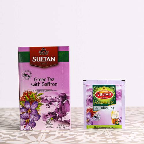 Sultan Green Tea with Saffron 1.6g × 20 Sachet