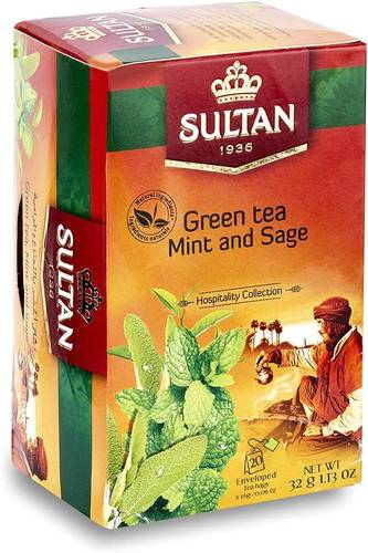 Sultan Green Tea with Mint and Sage 1.6g × 20 Sachet