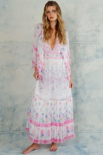 Angel Maxi Dress in Flowerbomb Pink