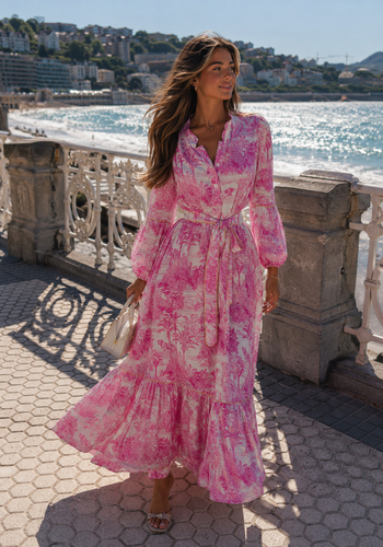 Adoro Pink Monaco Linen Dress