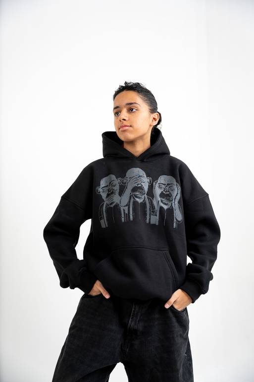 HOODIE BLACK & DES MONKEY